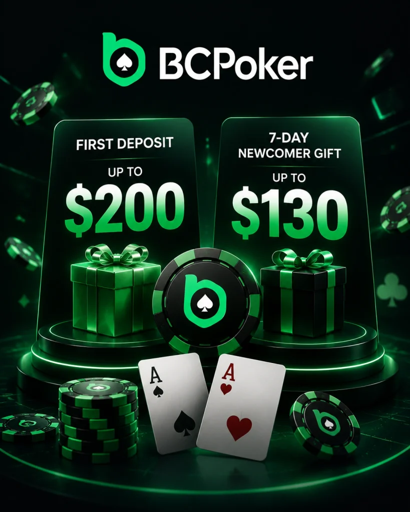 BCPoker promotions with deposit bonus and newcomer gift offers
